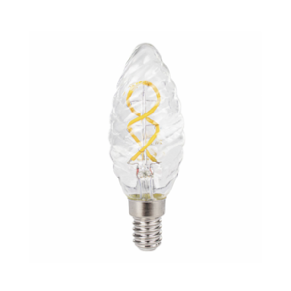LED FILAMENT | E14 | LED KAARSLAMP | RIBBEL | DIMBAAR | CLEAR | 2W