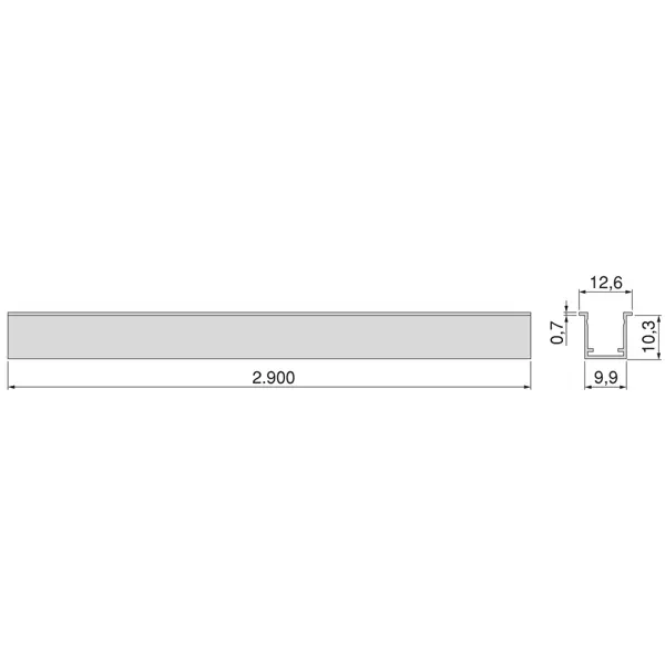 Diwo rail voor LED-armatuur 